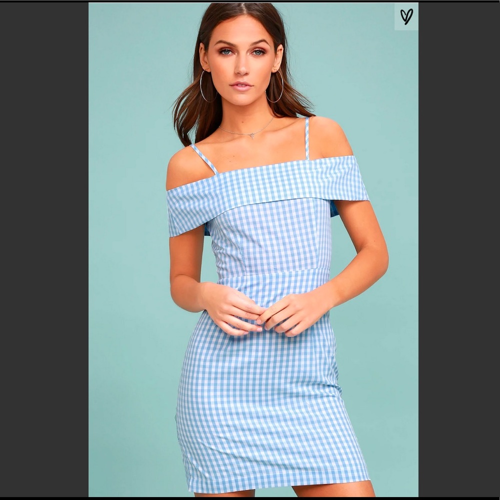lulu’s gingham mini dress size xs